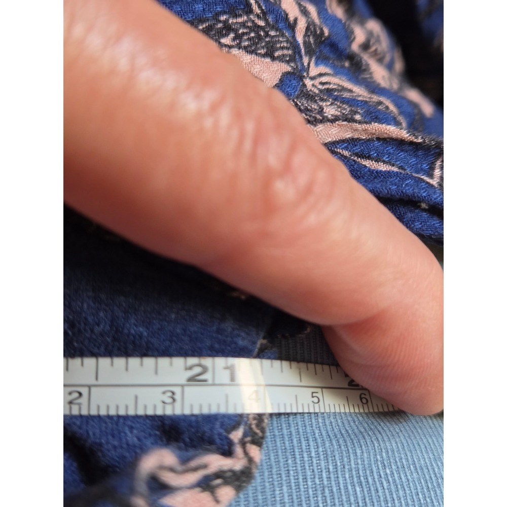 Anthropologie Floral Embroidered Peasant Blouse Navy Blue Size M Long Sleeve - Picture 6 of 6